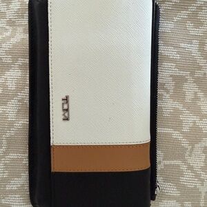Tumi Black, White, and Tan Women's Wallet